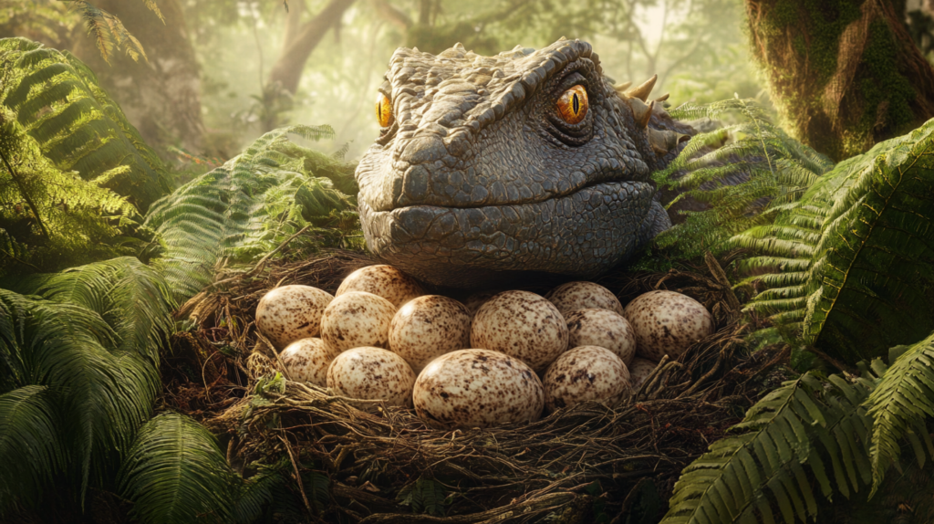 Iguanodon eggs in a carefully crafted nest