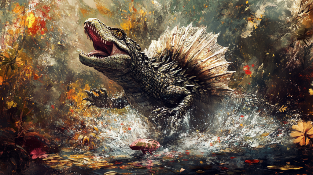 Dimetrodon tearing into its prey