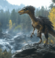 A Deinonychus with a feathered body its sickle