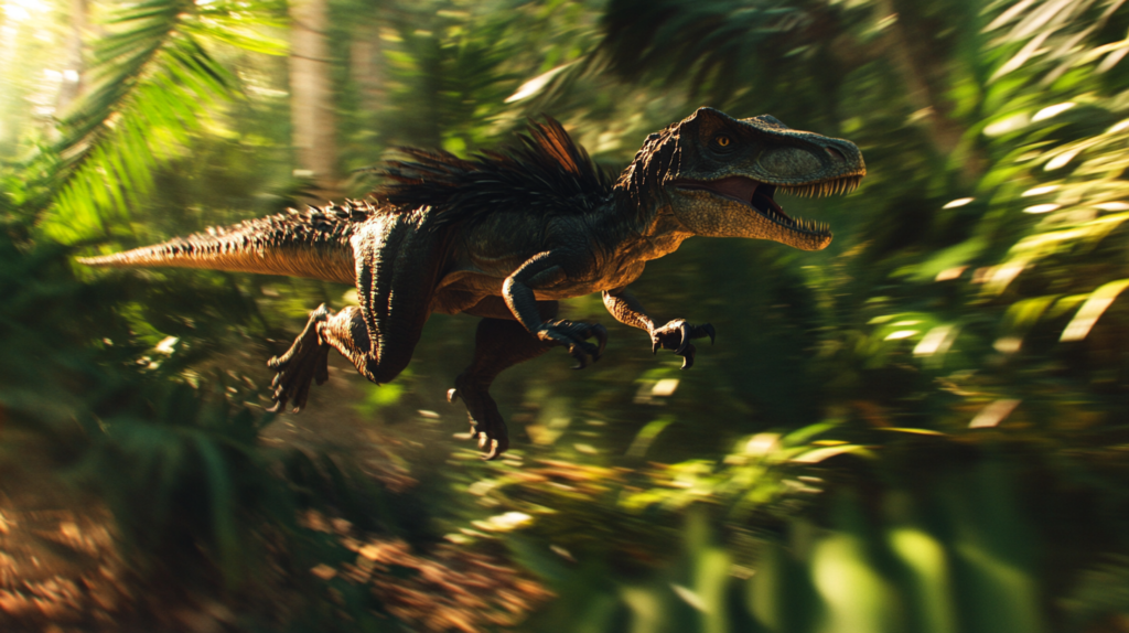 Deinonychus in mid-stride